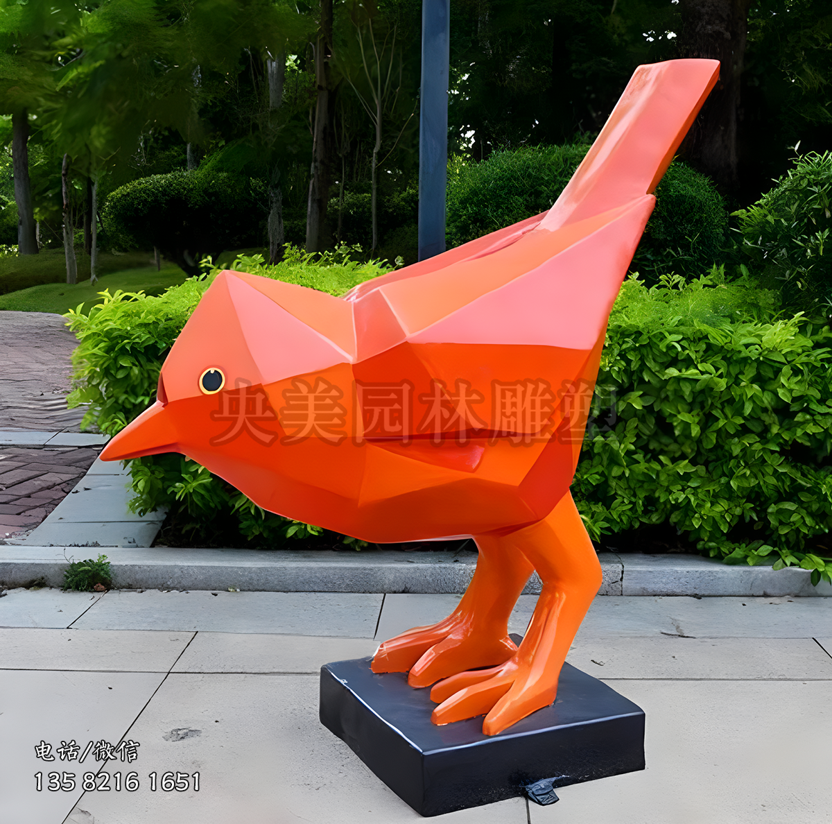切面不銹鋼小鳥(niǎo)雕塑擺件
