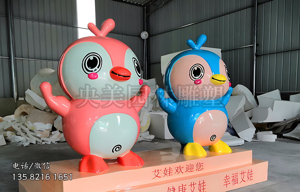 卡通小鳥(niǎo)玻璃鋼公仔雕塑