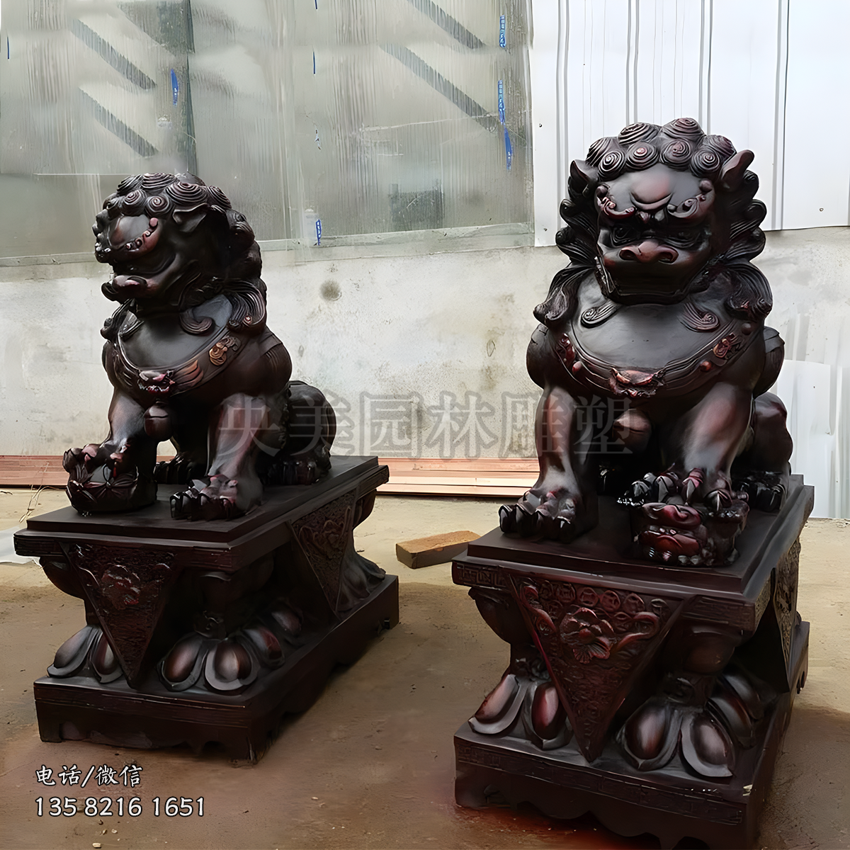 趨吉避兇大門(mén)銅雕獅子